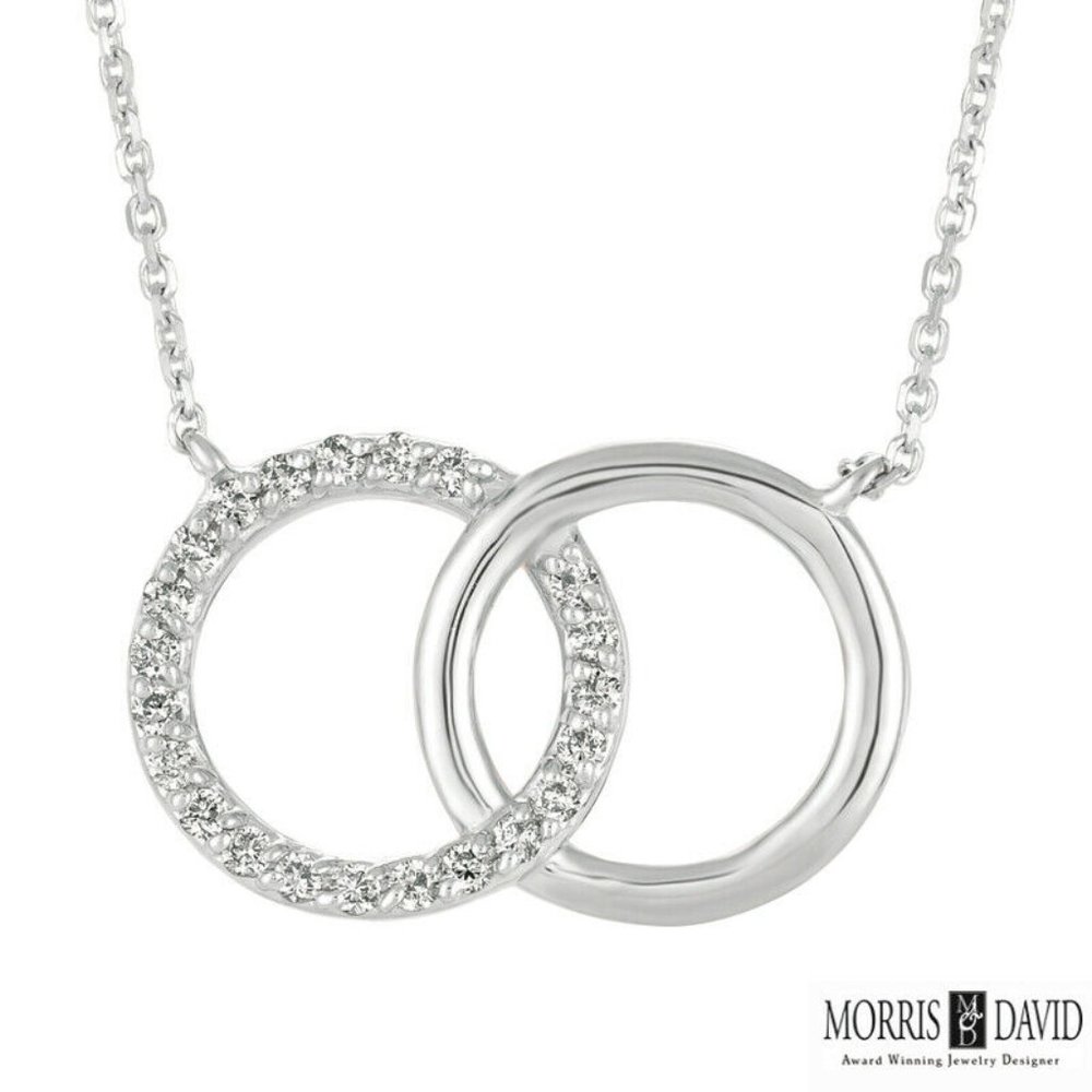 0.29 Carat Natural Diamond Double Circle Necklace